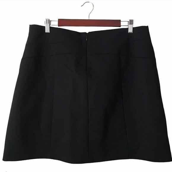 Elle Women's Black A-Line Fully Lined Stretch Skirt - Picture 2 of 12